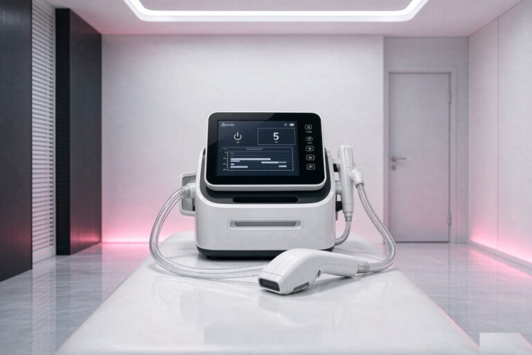 INWAAN professional cryotherapy fat freezing machine in a modern clinic treatment room