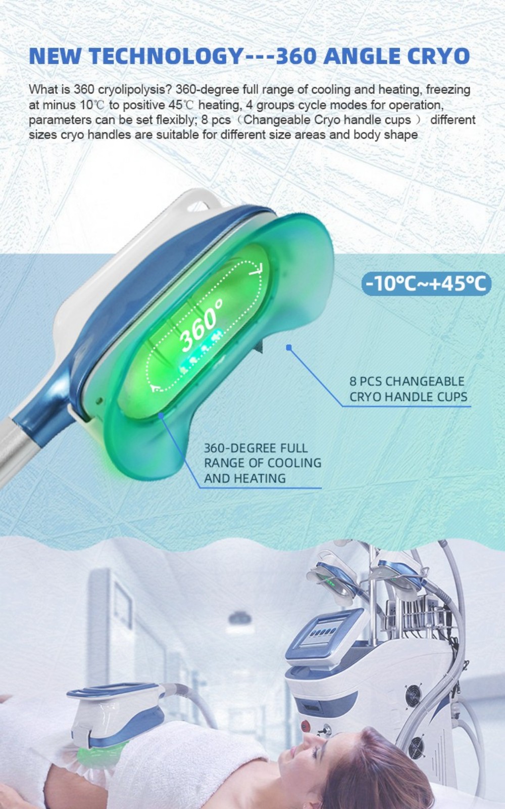 360° Cryotherapy Machine with 8 Changeable Cryo Cups