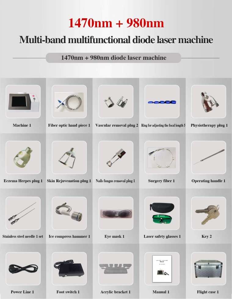 980nm 1470nm Diode Laser Machine for Vascular Treatment