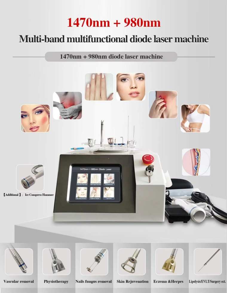 980nm 1470nm Diode Laser Machine for Vascular Treatment