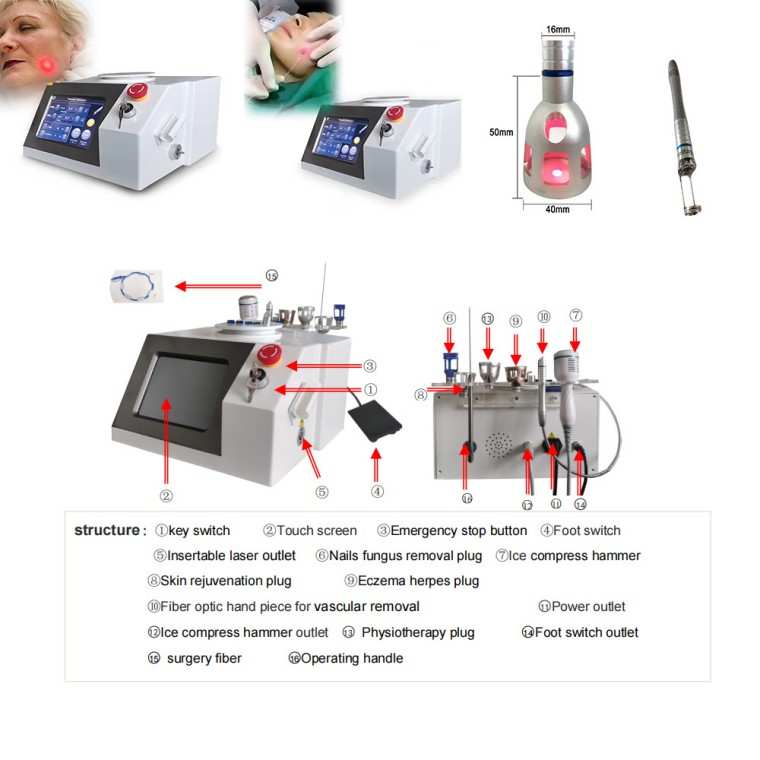 980nm 1470nm Diode Laser Machine for Vascular Treatment