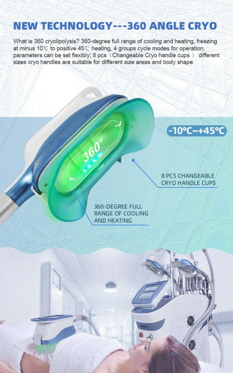 360° Cryolipolysis Machine 7 in 1 Cavitation RF Slimming
