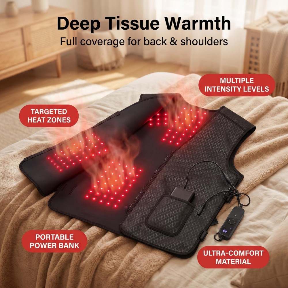 Red Light Therapy Vest 650nm 850nm for Shoulder Pain