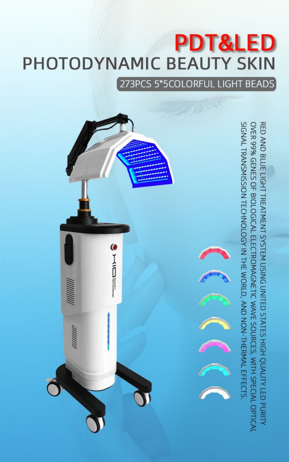 Vertical LED PDT Photon Therapy Machine for Clinics
